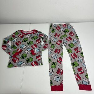 Minecraft Pajama Shirt Pants Size 8 Boys Multicolor Minecraft